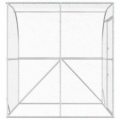 Kippenhok zilver 200 x 200 x 215 cm Gegalvaniseerd staal