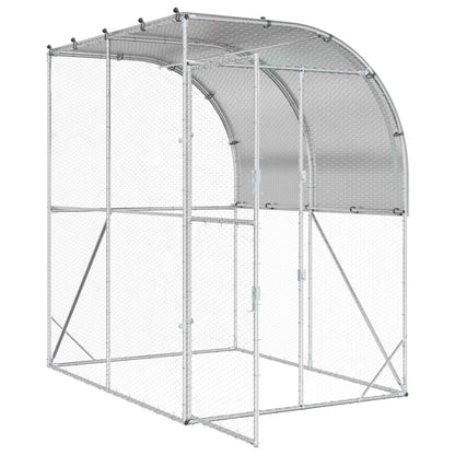 Kippenhok zilver 200 x 200 x 215 cm Gegalvaniseerd staal