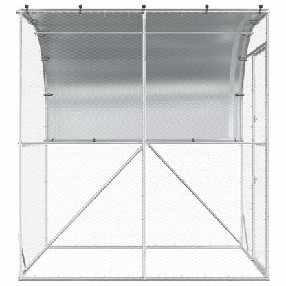 Kippenhok zilver 200 x 200 x 215 cm Gegalvaniseerd staal