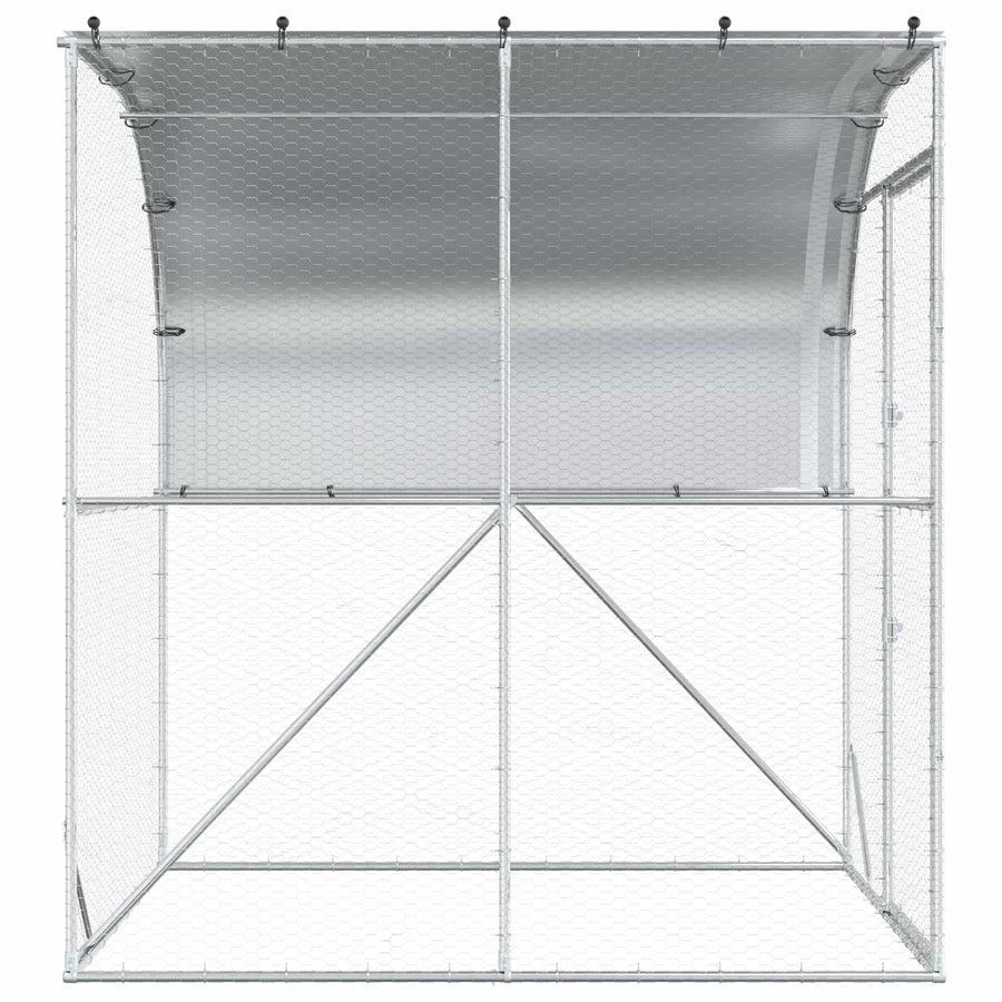 Kippenhok zilver 200 x 200 x 215 cm Gegalvaniseerd staal