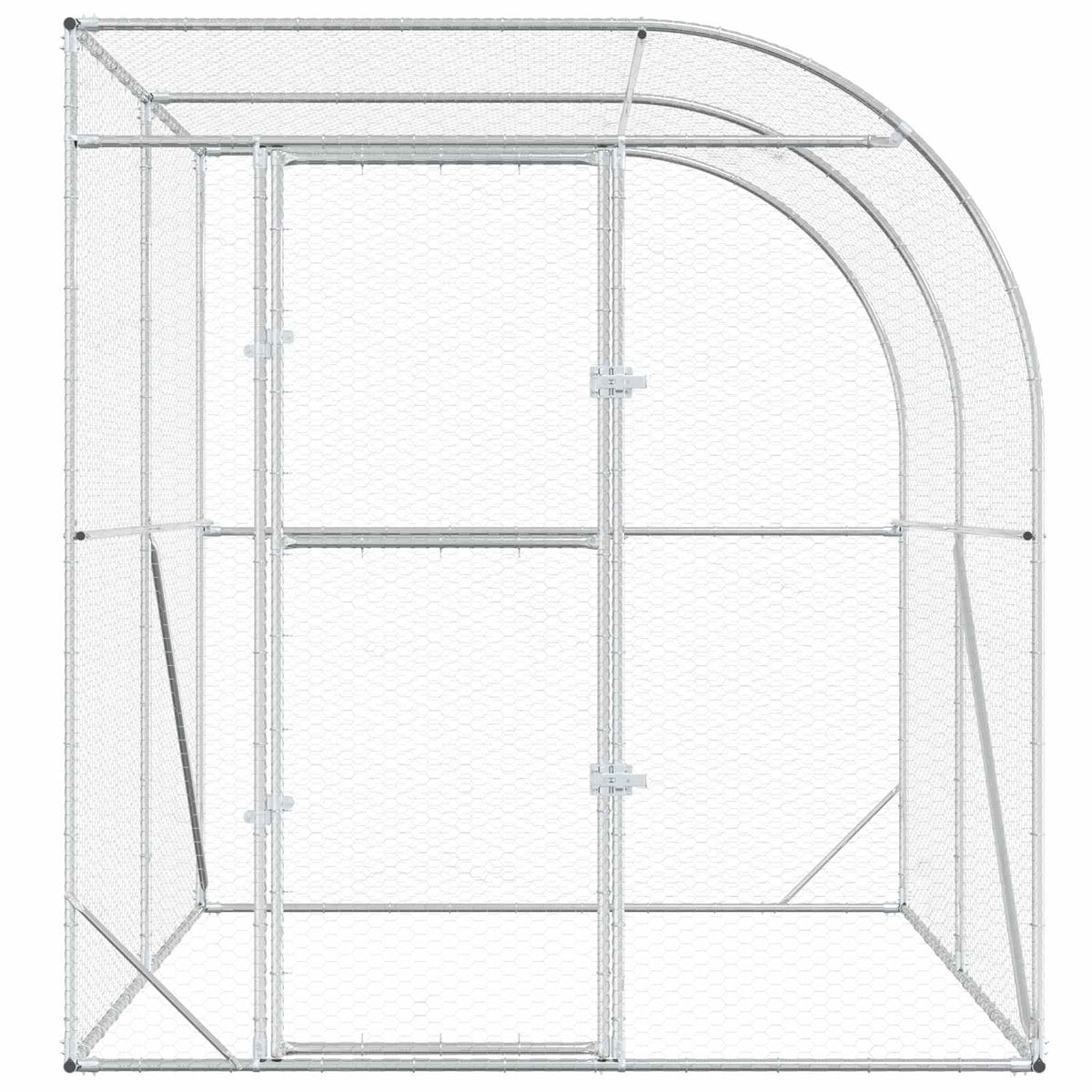 Kippenhok zilver 200 x 200 x 215 cm Gegalvaniseerd staal
