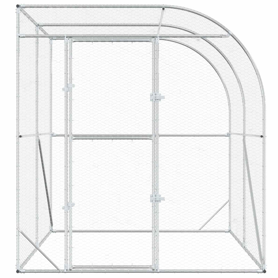 Kippenhok zilver 200 x 200 x 215 cm Gegalvaniseerd staal