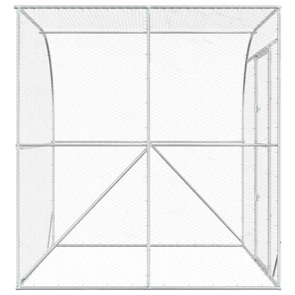 Kippenhok zilver 200 x 200 x 215 cm Gegalvaniseerd staal