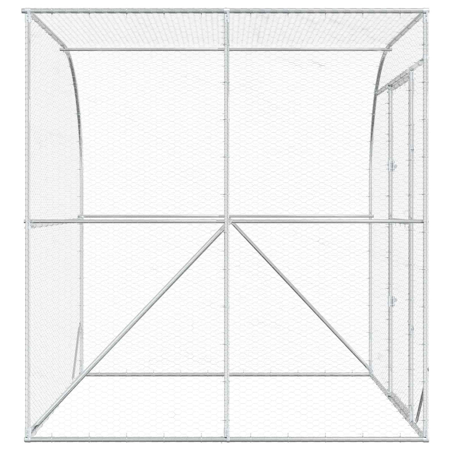 Kippenhok zilver 200 x 200 x 215 cm Gegalvaniseerd staal