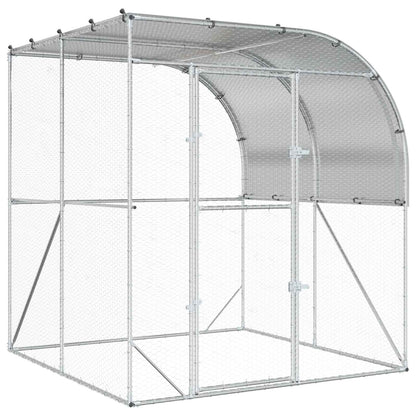 Kippenhok zilver 200 x 200 x 215 cm Gegalvaniseerd staal
