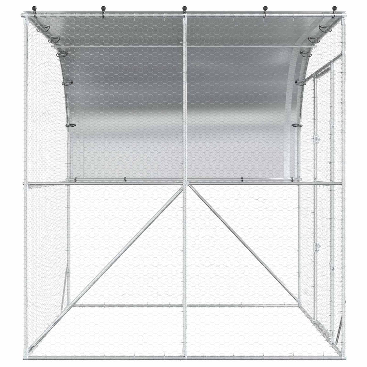 Kippenhok zilver 200 x 200 x 215 cm Gegalvaniseerd staal