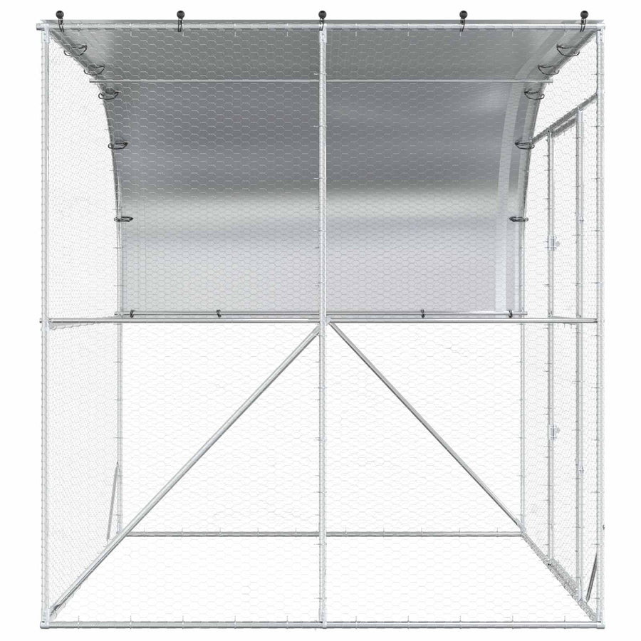 Kippenhok zilver 200 x 200 x 215 cm Gegalvaniseerd staal