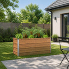 Verhoogd tuinbed 100x40x55 cm houtbruin staal