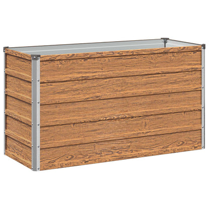 Verhoogd Tuinbed Houtbruin 100 x 40 x 55 cm koudgewalst staal