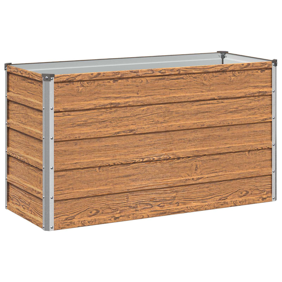 Verhoogd Tuinbed Houtbruin 100 x 40 x 55 cm koudgewalst staal