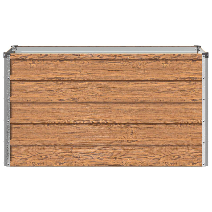 Verhoogd Tuinbed Houtbruin 100 x 40 x 55 cm koudgewalst staal