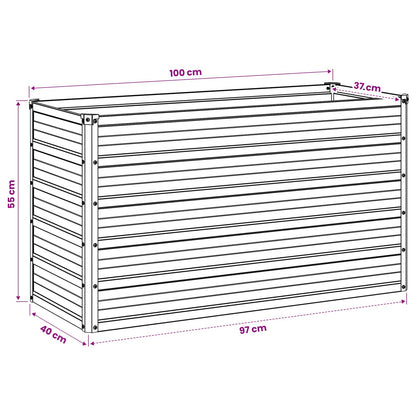 Verhoogd Tuinbed Zwart 100 x 40 x 55 cm koudgewalst staal