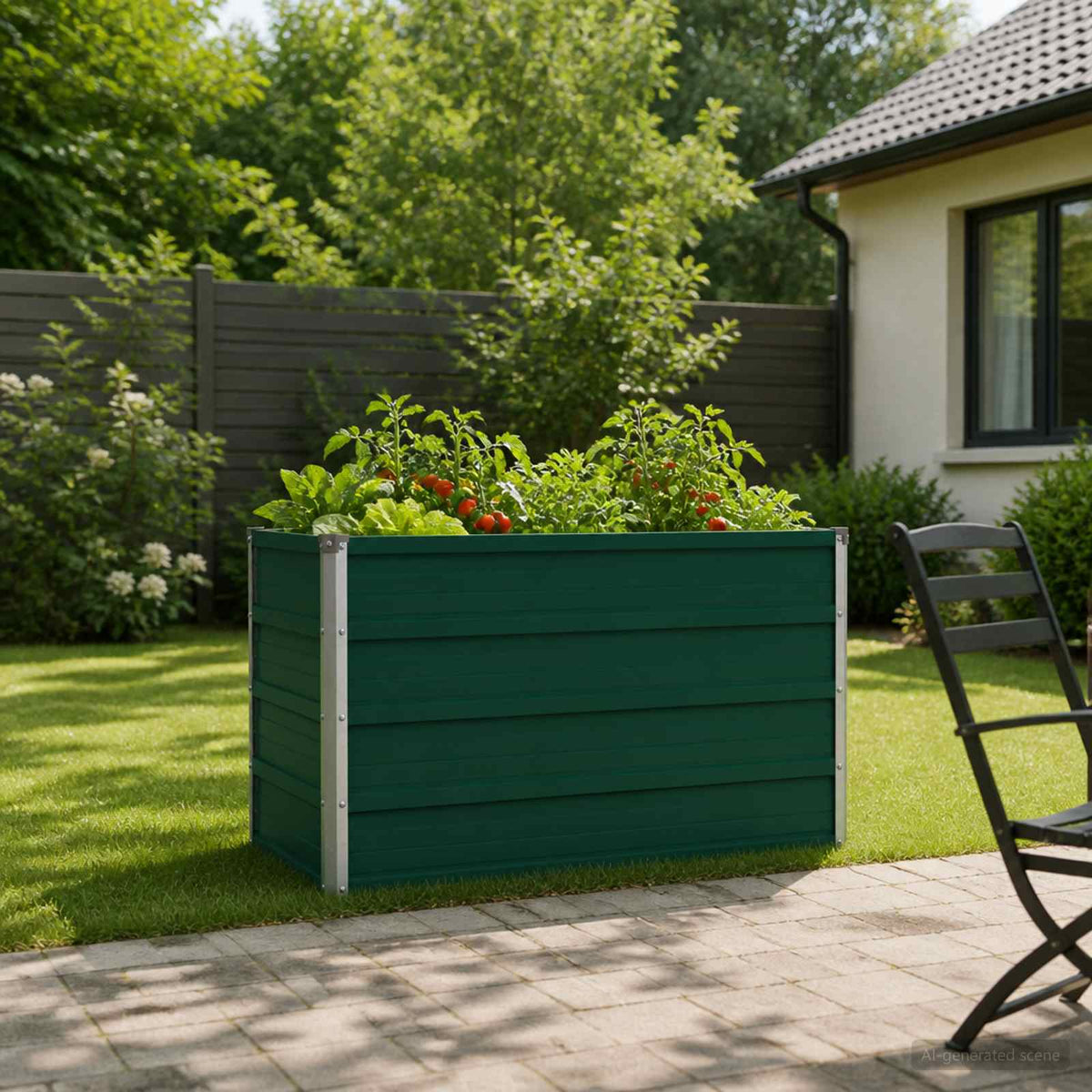 Verhoogd Tuinbed Groen 100 x 40 x 55 cm koudgewalst stalen