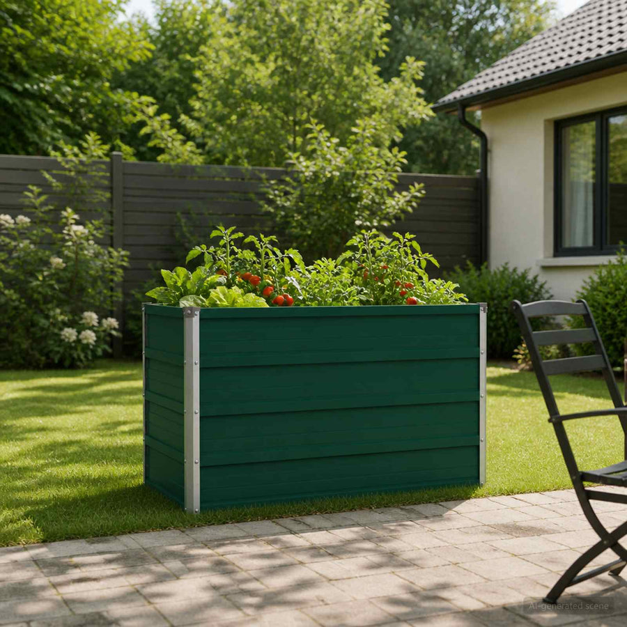 Verhoogd Tuinbed Groen 100 x 40 x 55 cm koudgewalst stalen