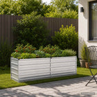 Verhoogd tuinbed 160x40x55 cm gegalvaniseerd staal zilver