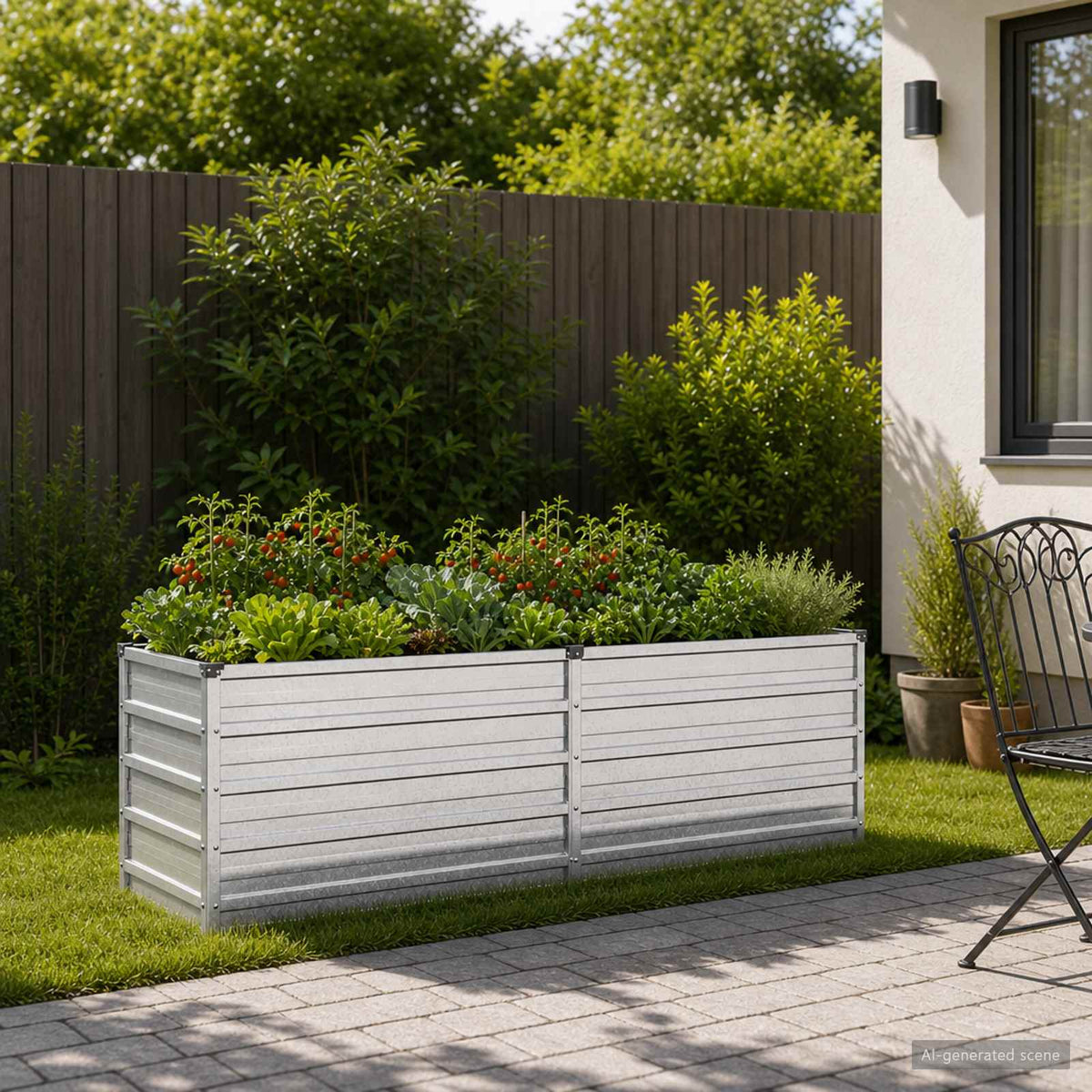 Verhoogd Tuinbed Zilverkleurig 160 x 40 x 55 cm gegalvaniseerd