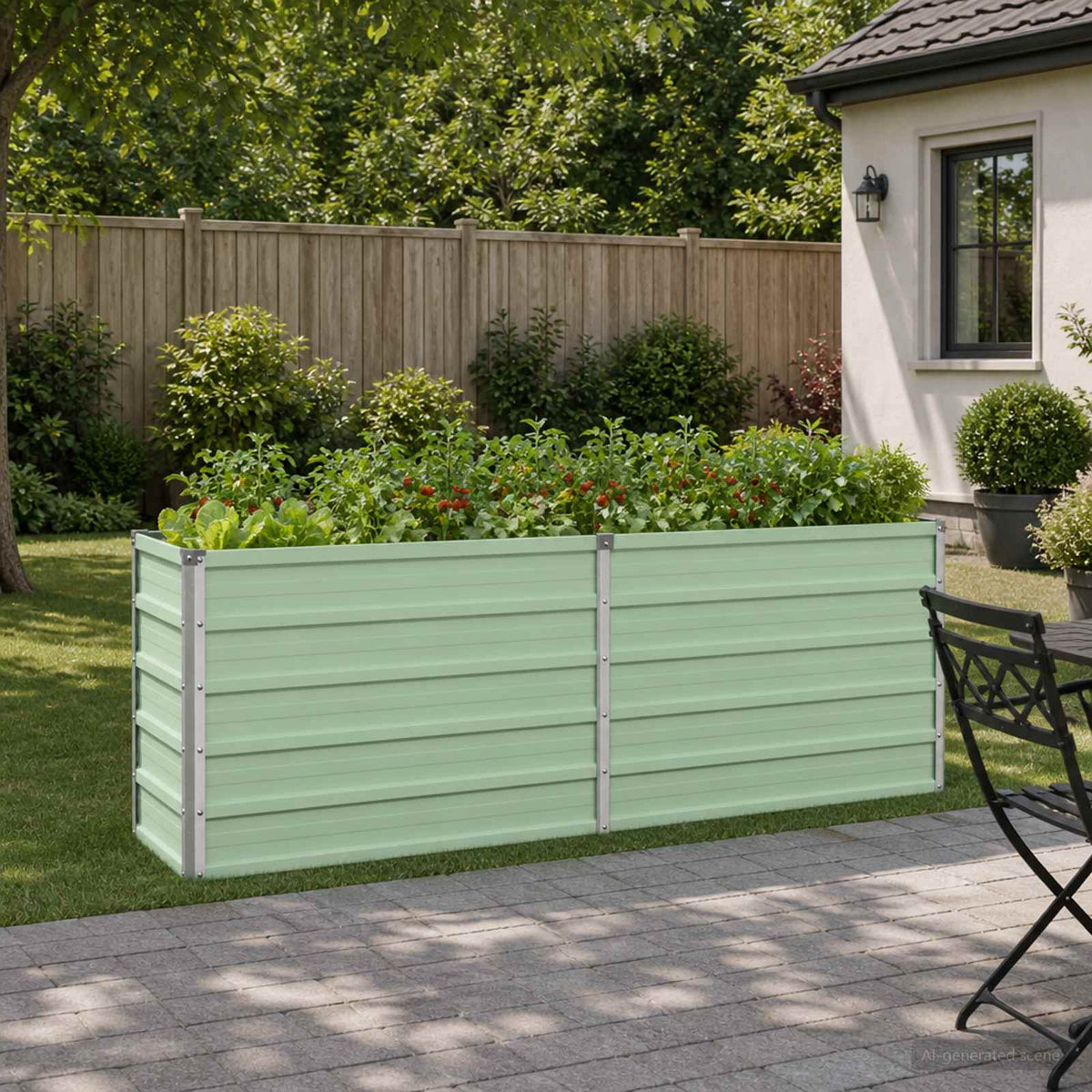 Verhoogd Tuinbed Pastelgroen 160 x 40 x 55 cm koudgewalst staal