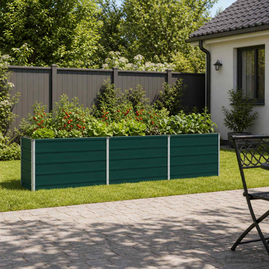 Verhoogd Tuinbed Groen 240 x 40 x 55 cm koudgewalst stalen