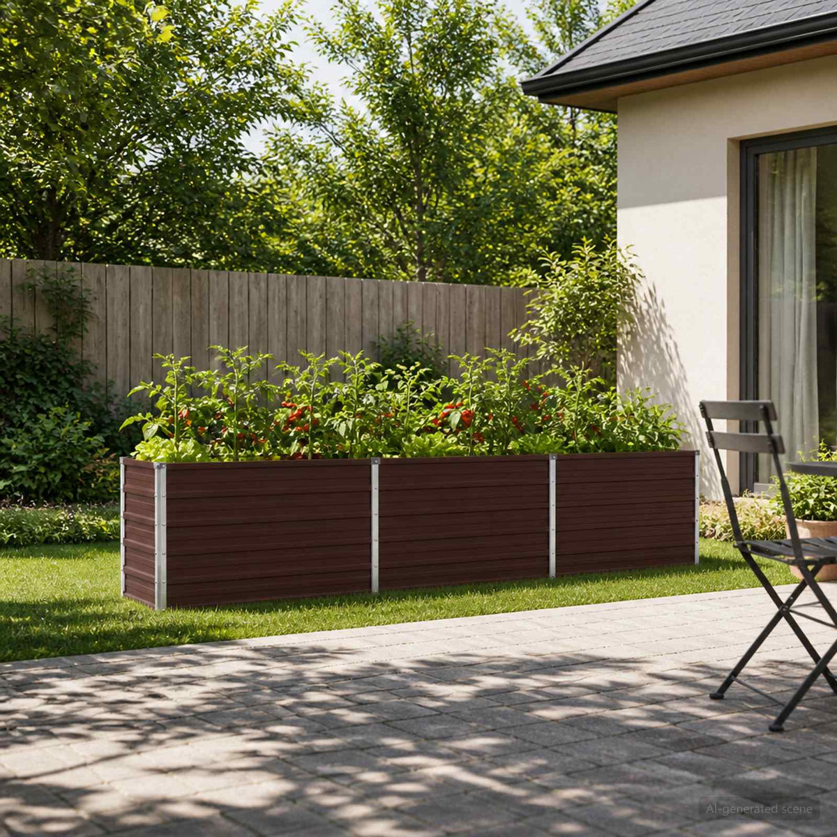 Verhoogd Tuinbed Bruin 240 x 40 x 55 cm koudgewalst staal