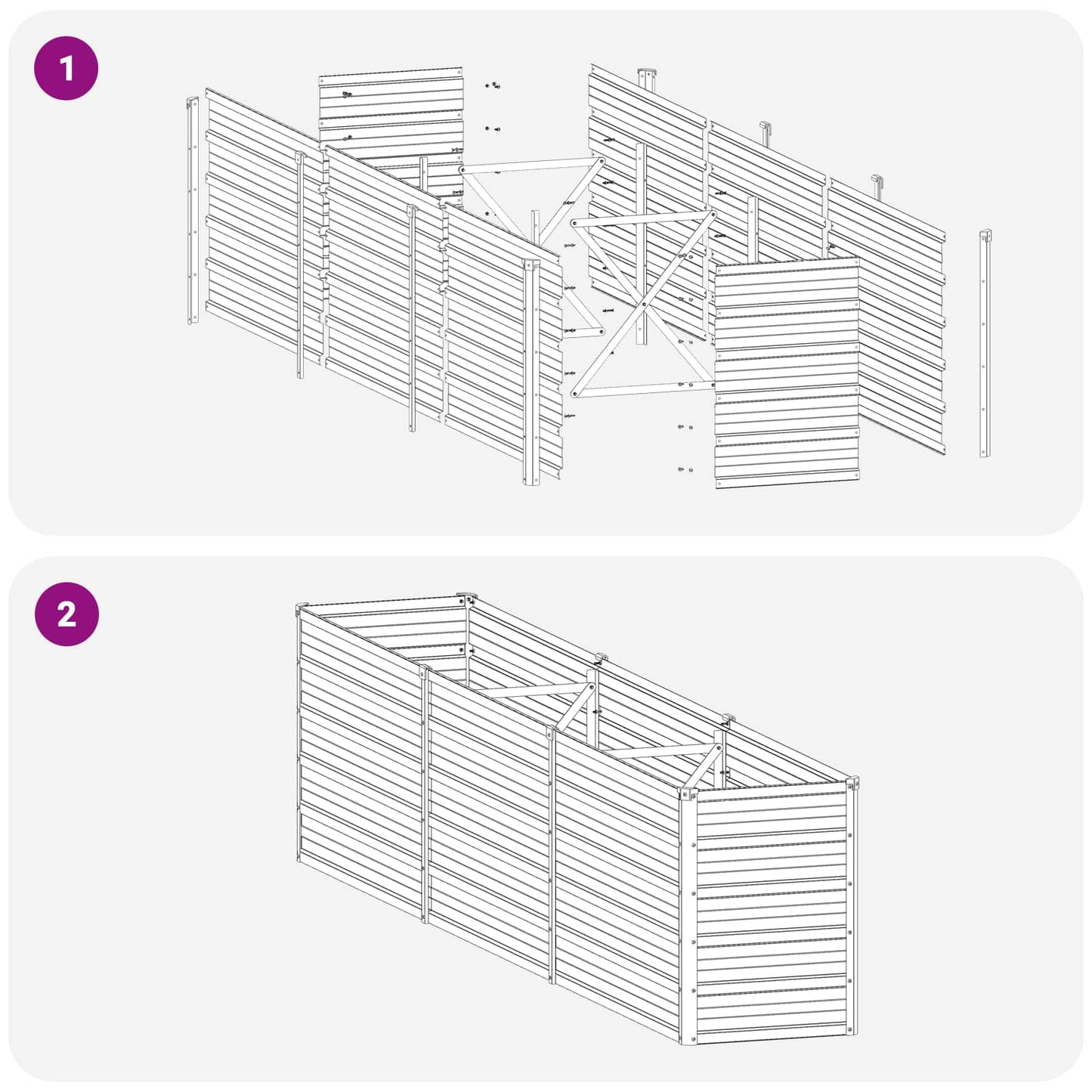 Verhoogd Tuinbed Antracietkleurig 240 x 40 x 55 cm