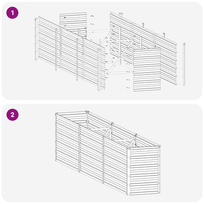 Verhoogd Tuinbed Antracietkleurig 240 x 40 x 55 cm