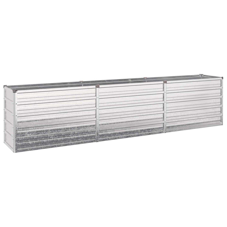 Verhoogd Tuinbed Zilverkleurig 240 x 40 x 55 cm gegalvaniseerd