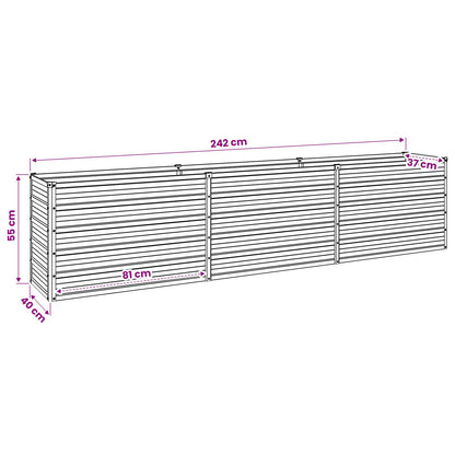 Verhoogd Tuinbed Pastelgroen 240 x 40 x 55 cm koudgewalst staal