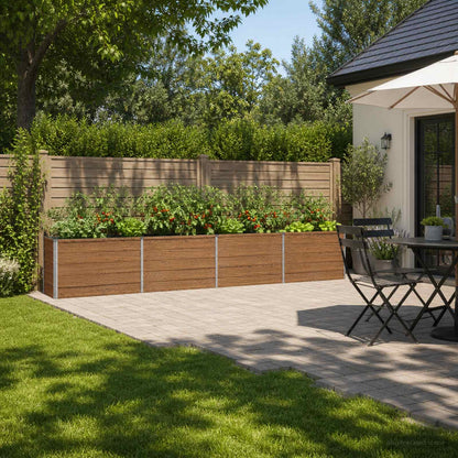 Verhoogd Tuinbed Houtbruin 320 x 40 x 55 cm koudgewalst staal
