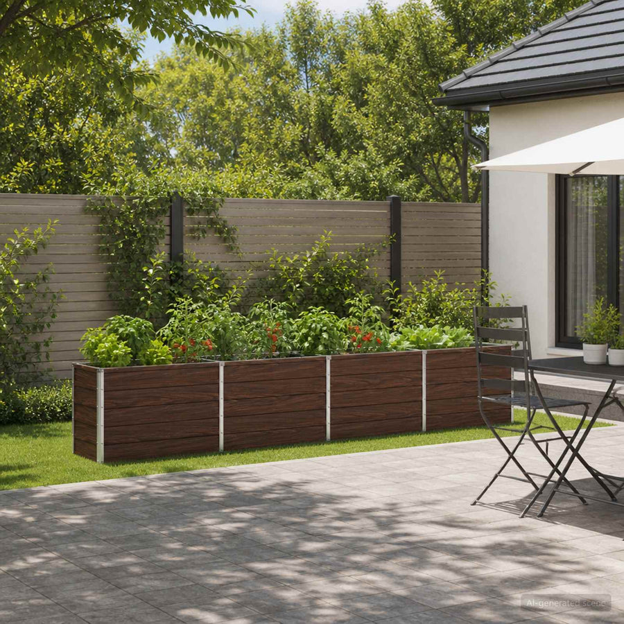 Verhoogd Tuinbed Zwart 320 x 40 x 55 cm koudgewalst staal