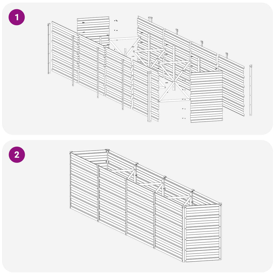 Verhoogd Tuinbed Grijs 320 x 40 x 55 cm koudgewalst staal