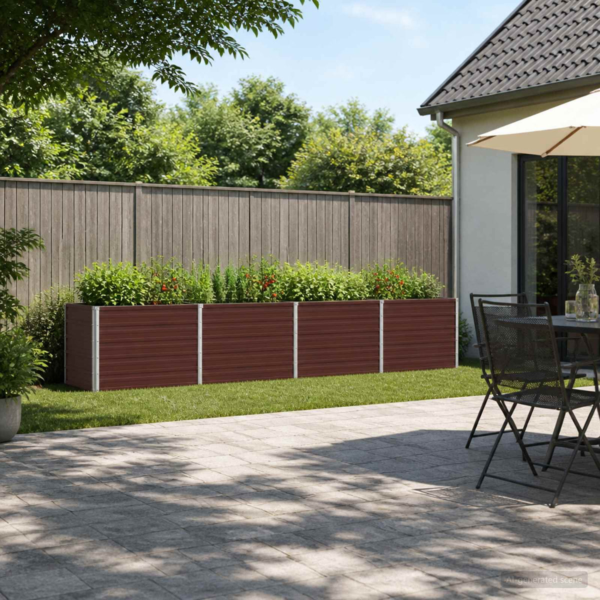 Verhoogd Tuinbed Bruin 320 x 40 x 55 cm koudgewalst staal