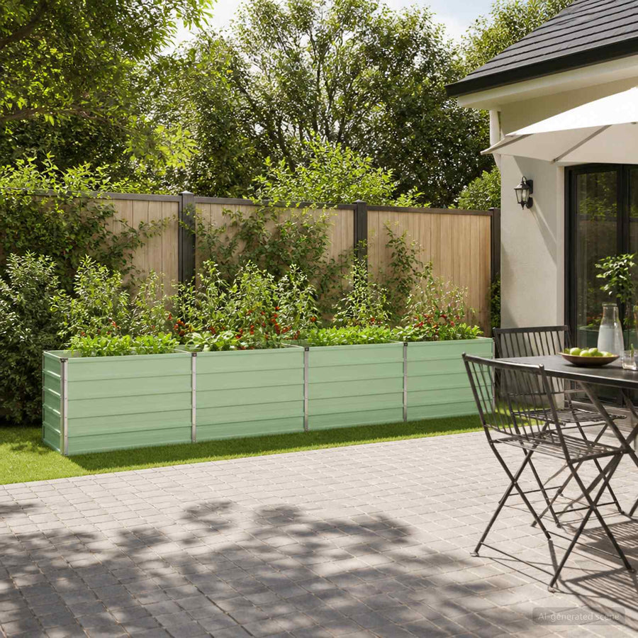 Verhoogd Tuinbed Pastelgroen 320 x 40 x 55 cm koudgewalst staal