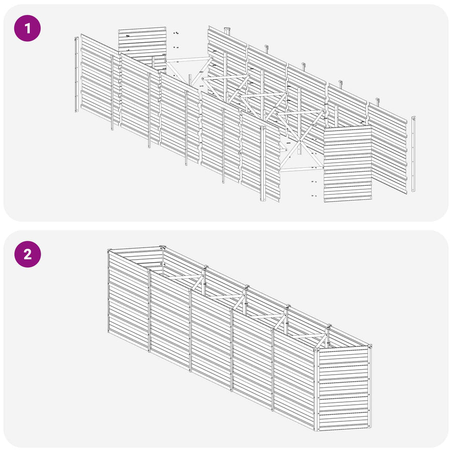 Verhoogd Tuinbed Houtbruin 400 x 40 x 55 cm koudgewalst staal