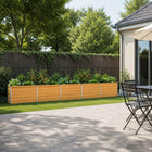 Verhoogd tuinbed 400x40x55 cm staal naturel