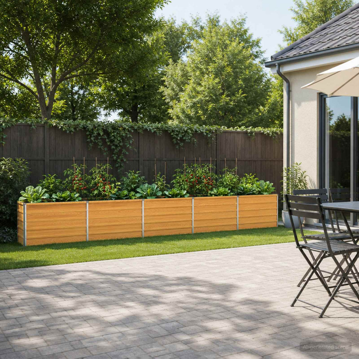 Verhoogd Tuinbed Naturel 400 x 40 x 55 cm koudgewalst staal