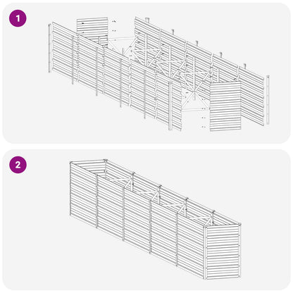 Verhoogd Tuinbed Zwart 400 x 40 x 55 cm koudgewalst staal