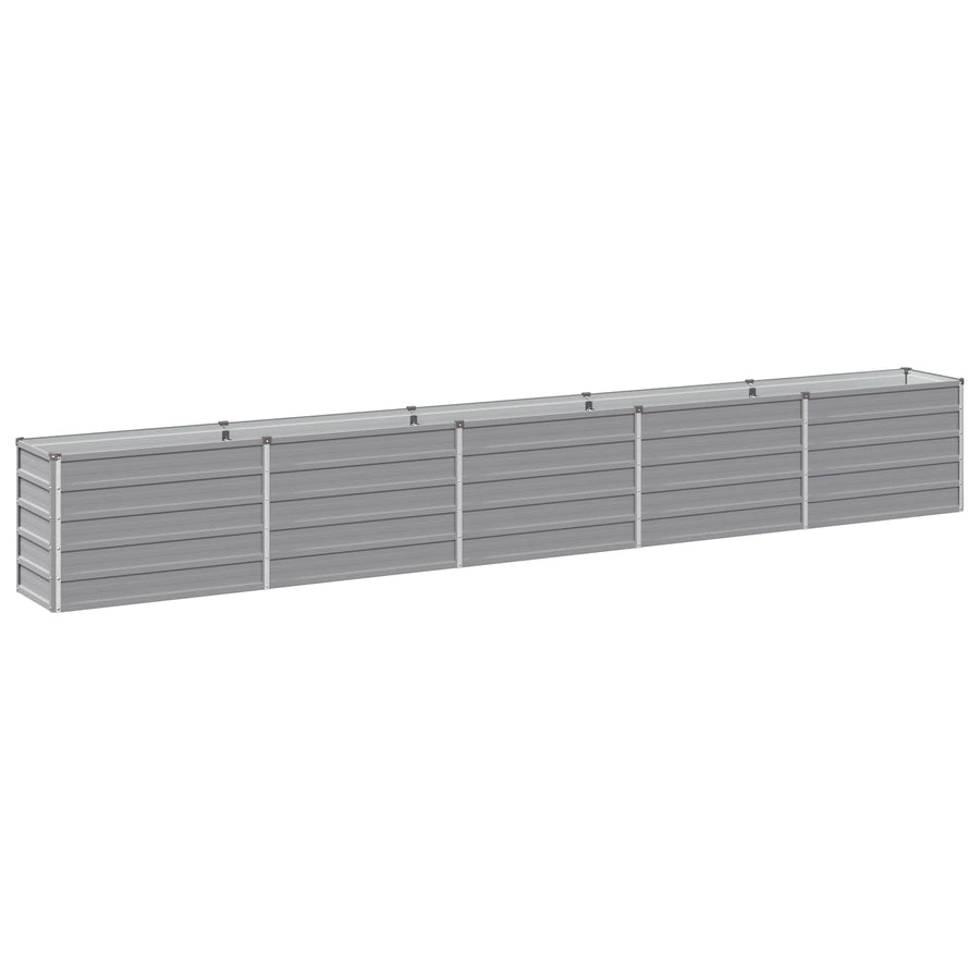 Verhoogd Tuinbed Grijs 400 x 40 x 55 cm koudgewalst staal