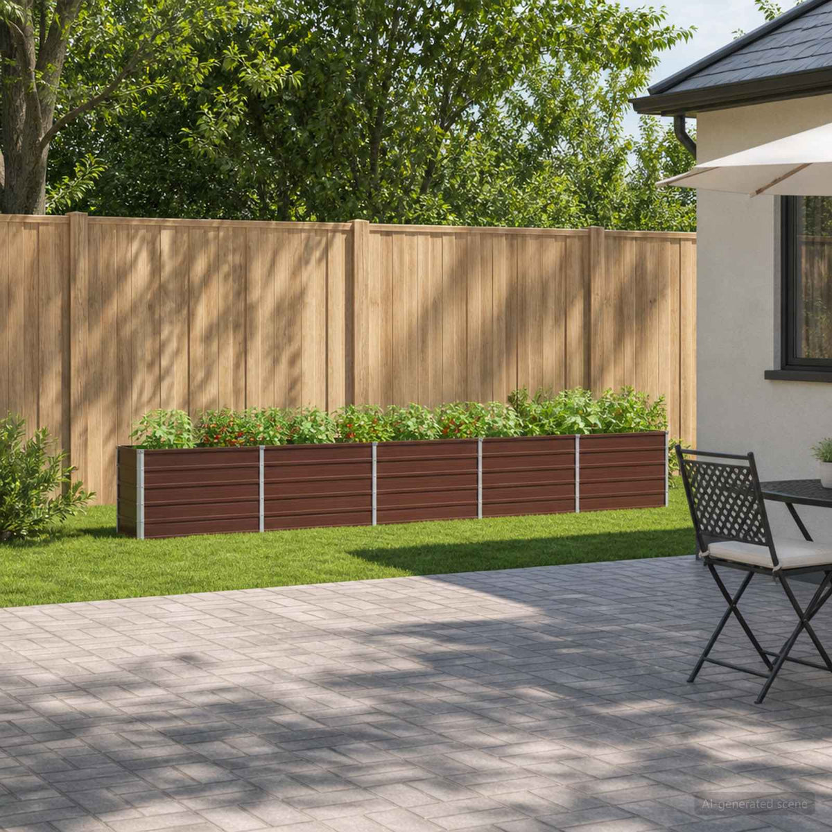 Verhoogd Tuinbed Bruin 400 x 40 x 55 cm koudgewalst staal