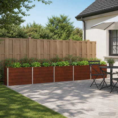 Verhoogd Tuinbed Roestig 400 x 40 x 55 cm corton