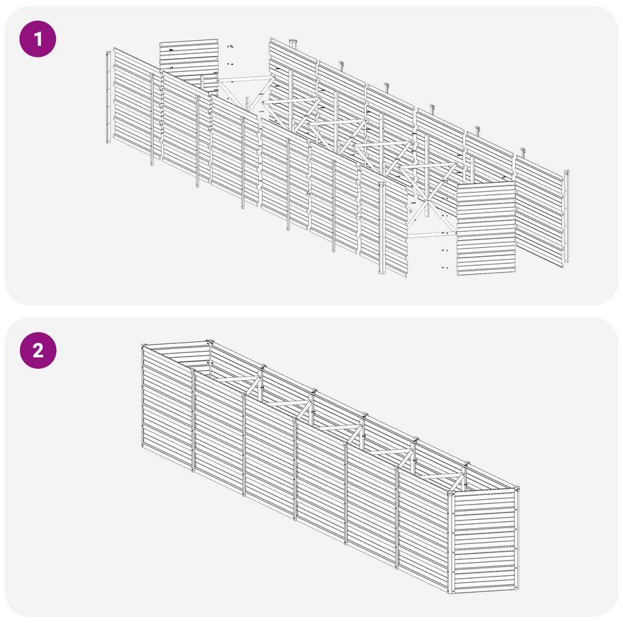 Verhoogd Tuinbed Groen 480 x 40 x 55 cm koudgewalst stalen