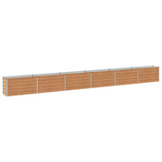 Verhoogd tuinbed 600x40x55 cm houtbruin staal