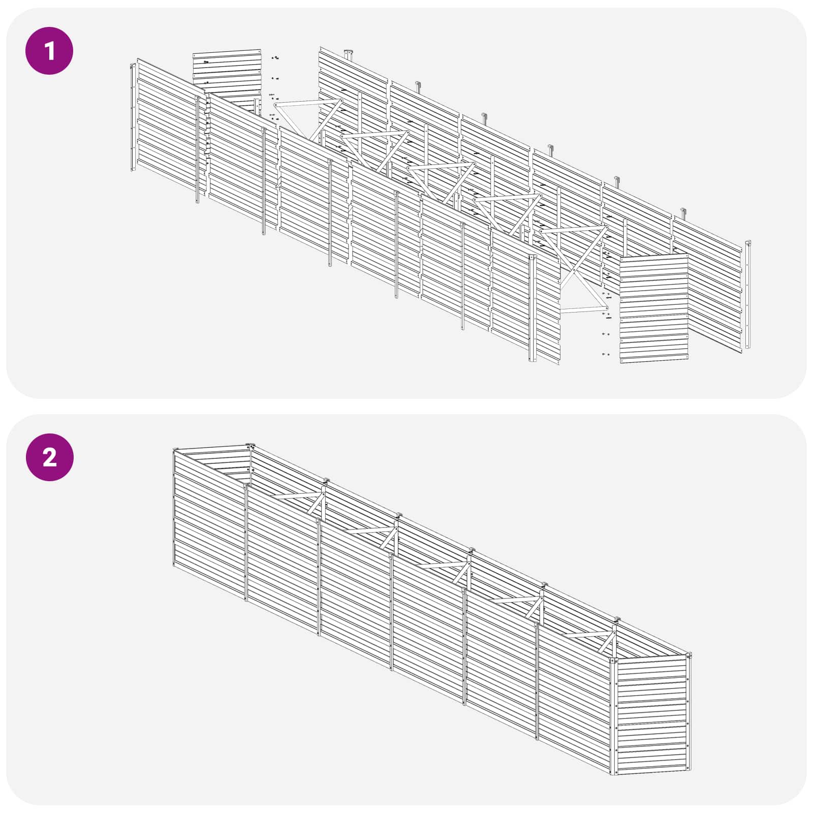 Verhoogd Tuinbed Bruin 600 x 40 x 55 cm koudgewalst staal