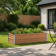 Verhoogd tuinbed 100x40x24 cm houtbruin staal