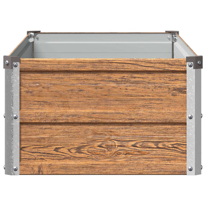 Verhoogd Tuinbed Houtbruin 100 x 40 x 24 cm koudgewalst staal
