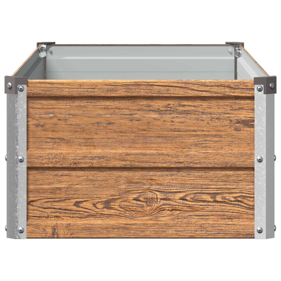 Verhoogd Tuinbed Houtbruin 100 x 40 x 24 cm koudgewalst staal