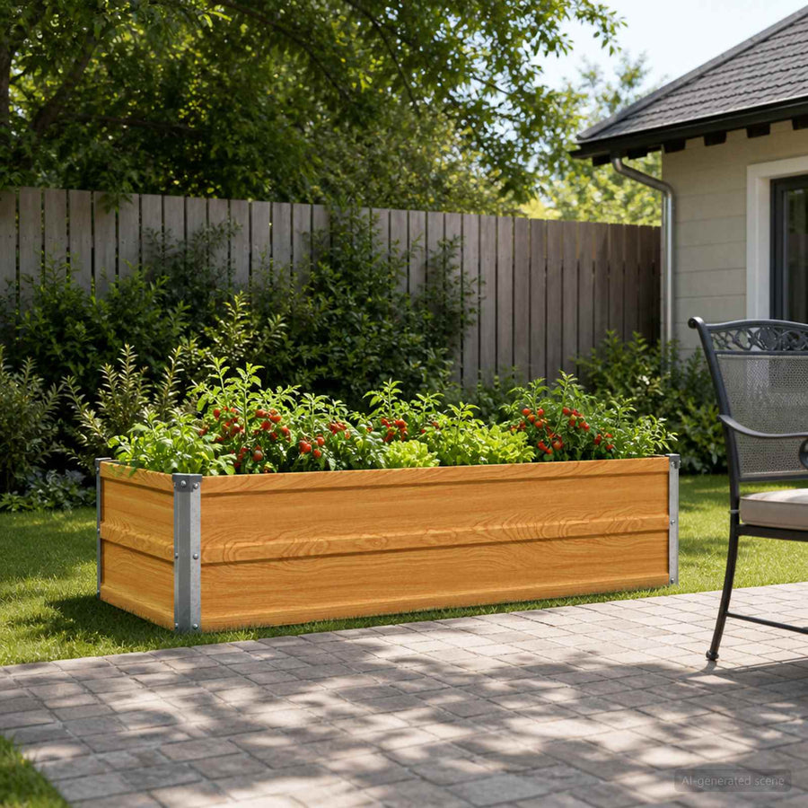 Verhoogd Tuinbed Naturel 100 x 40 x 24 cm koudgewalst staal