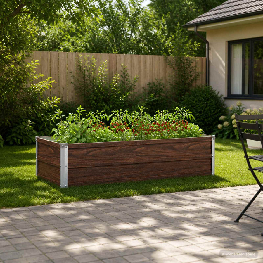 Verhoogd Tuinbed Zwart 100 x 40 x 24 cm koudgewalst staal
