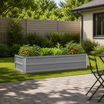 Verhoogd Tuinbed Grijs 100 x 40 x 24 cm koudgewalst staal