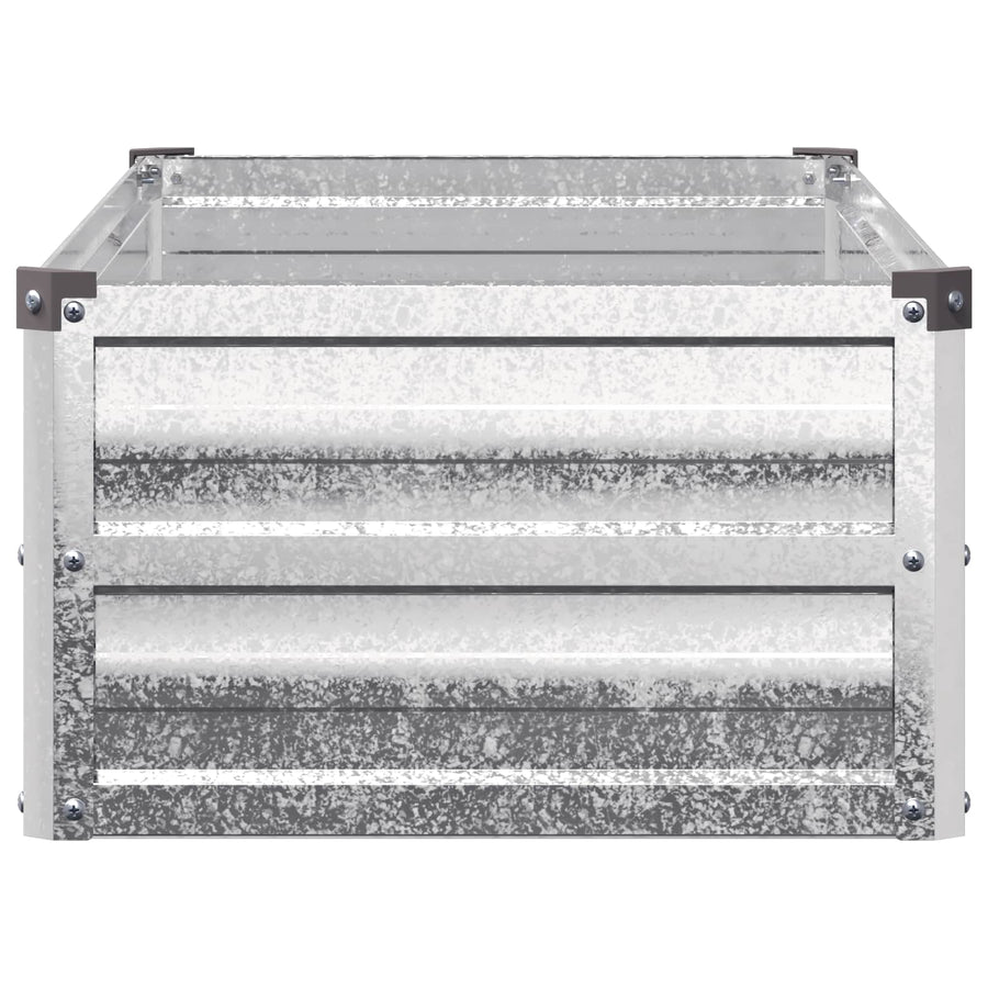 Verhoogd Tuinbed Zilverkleurig 100 x 40 x 24 cm gegalvaniseerd