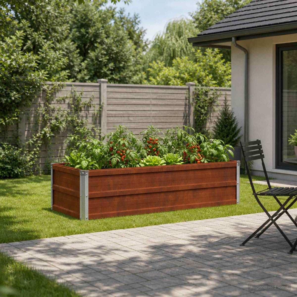 Verhoogd Tuinbed Roestig 100 x 40 x 24 cm corton